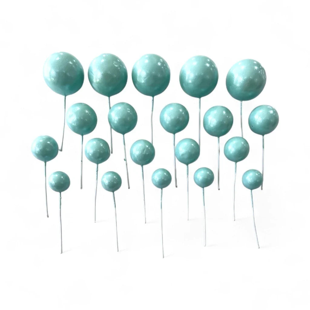 Set 20 Sfere Necomestibile Bleu Sidef - Decor Festiv Elegant Pentru Masă Și Aranjamente Sărbătorești