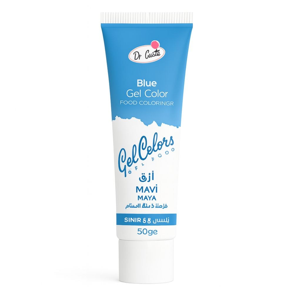 Dr. Gusto Colorant Gel Alimentar Albastru 50 gr - Culoare Intensă Și Concentrat, Ideal Pentru Deserturi