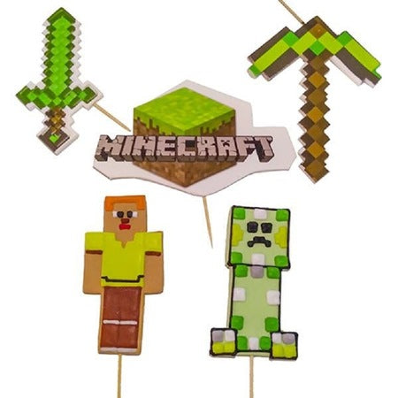 Set 5 decorațiuni comestibile, Minecraft