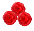Set 3 Decoratiuni Comestibile Din Vafa - Trandafiri Rosii Realizati Manual Cu Diametru 8 Cm