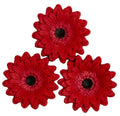 Set 3 decoratiuni comestibile din zahar, Gerbera rosie Decoratiuni din Pasta de Zahar Nati Shop