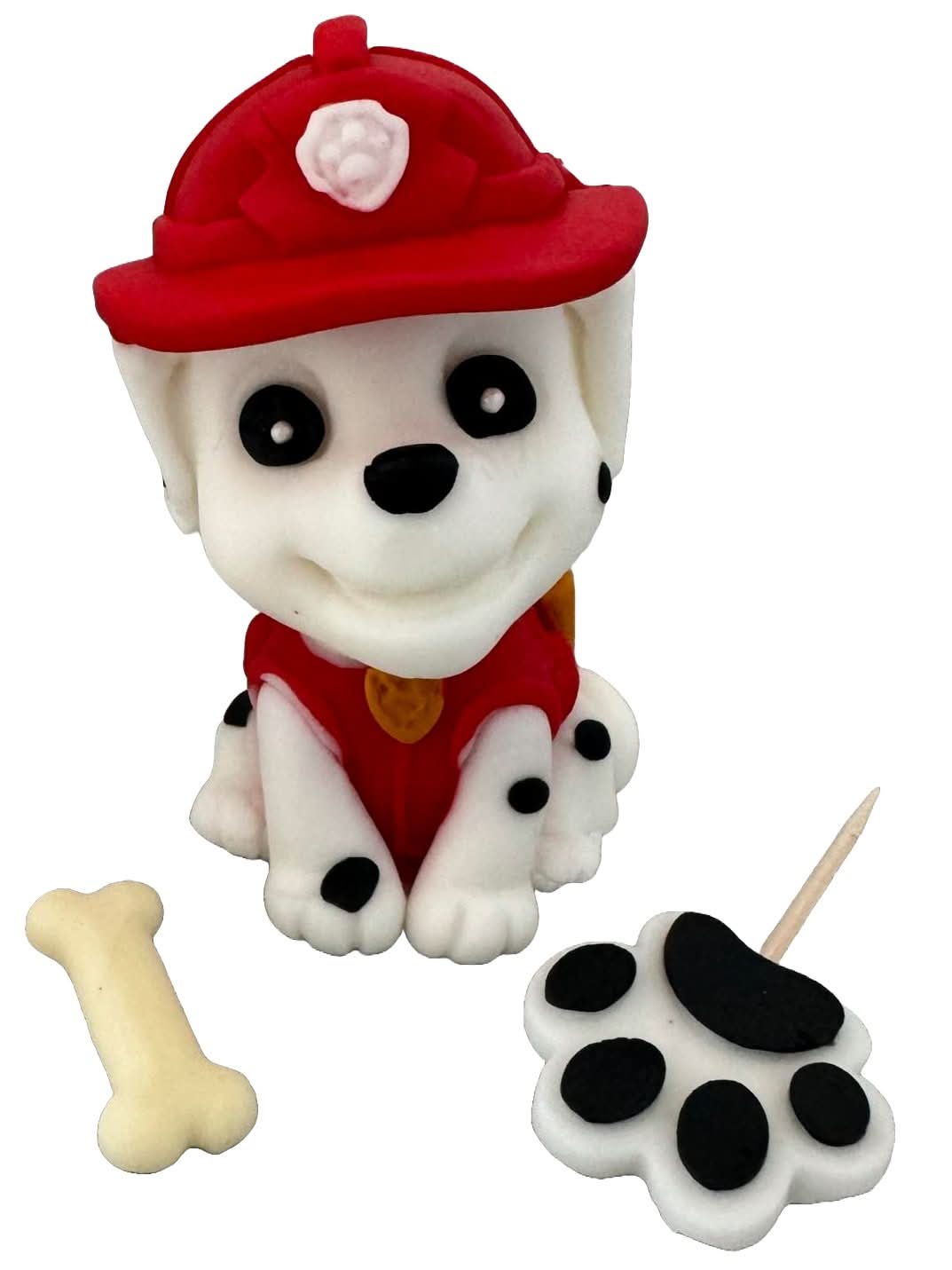 Set 3 decoratiuni comestibile din zahar, Marshall, Patrula catelusilor Decoratiuni din Pasta de Zahar Nati Shop