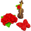 Set 3 decoratiuni comestibile din zahar, Music of love Decoratiuni din Pasta de Zahar Nati Shop