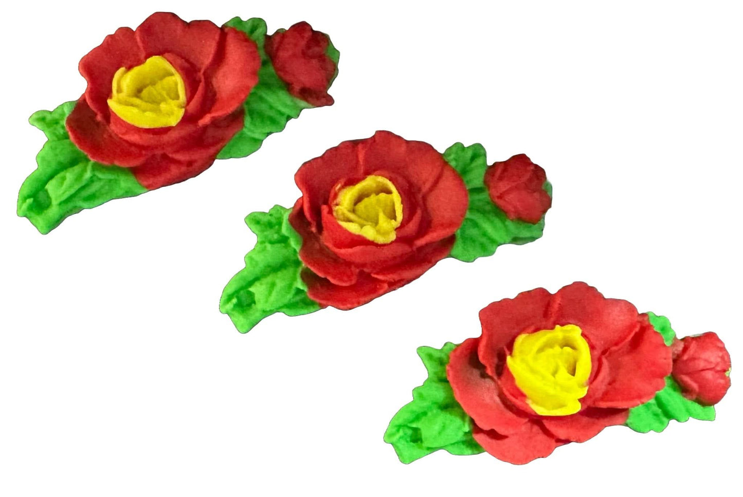 Set 3 decoratiuni comestibile din zahar, trandafiri Decoratiuni din Pasta de Zahar Nati Shop