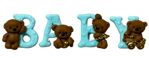 Set 4 decoratiuni comestibile din pasta de zahar, BABY Decoratiuni din Pasta de Zahar Nati Shop