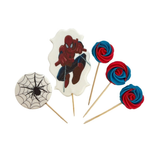 Decoratiuni Pasta de Zahăr Spiderman - Ideal Pentru Decorarea Torturilor si Prajiturilor Tematice Spiderman