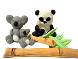 Set decoratiuni comestibile din zahar, Bambus, Panda si Koala Decoratiuni din Pasta de Zahar Nati Shop